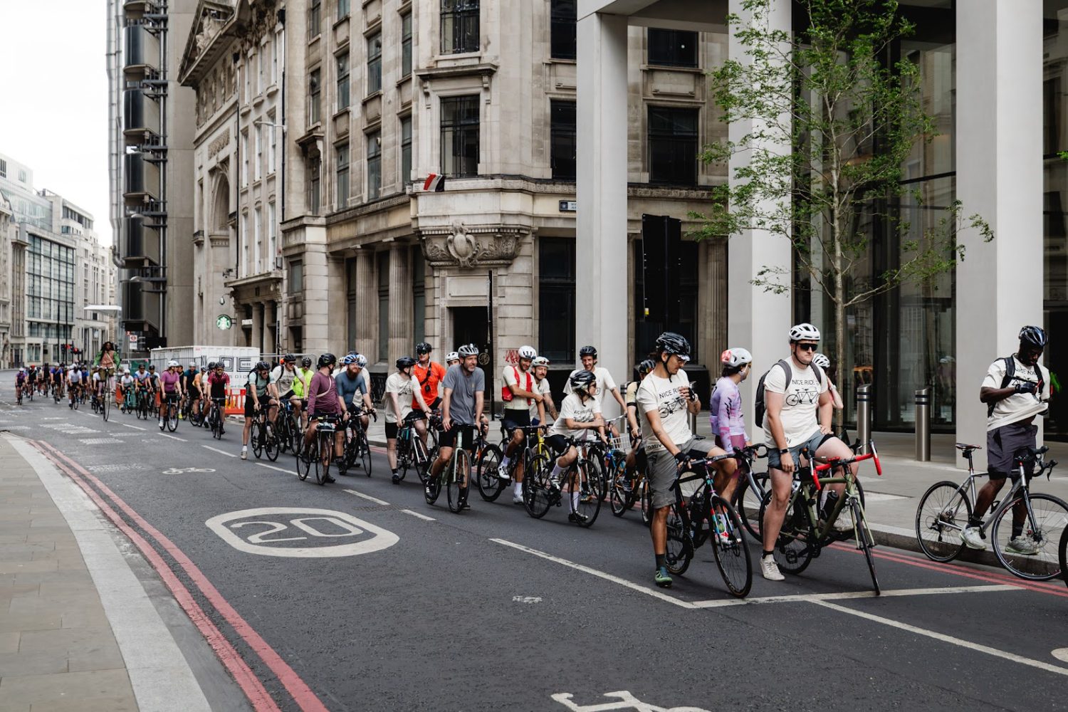 The peloton rolling through London