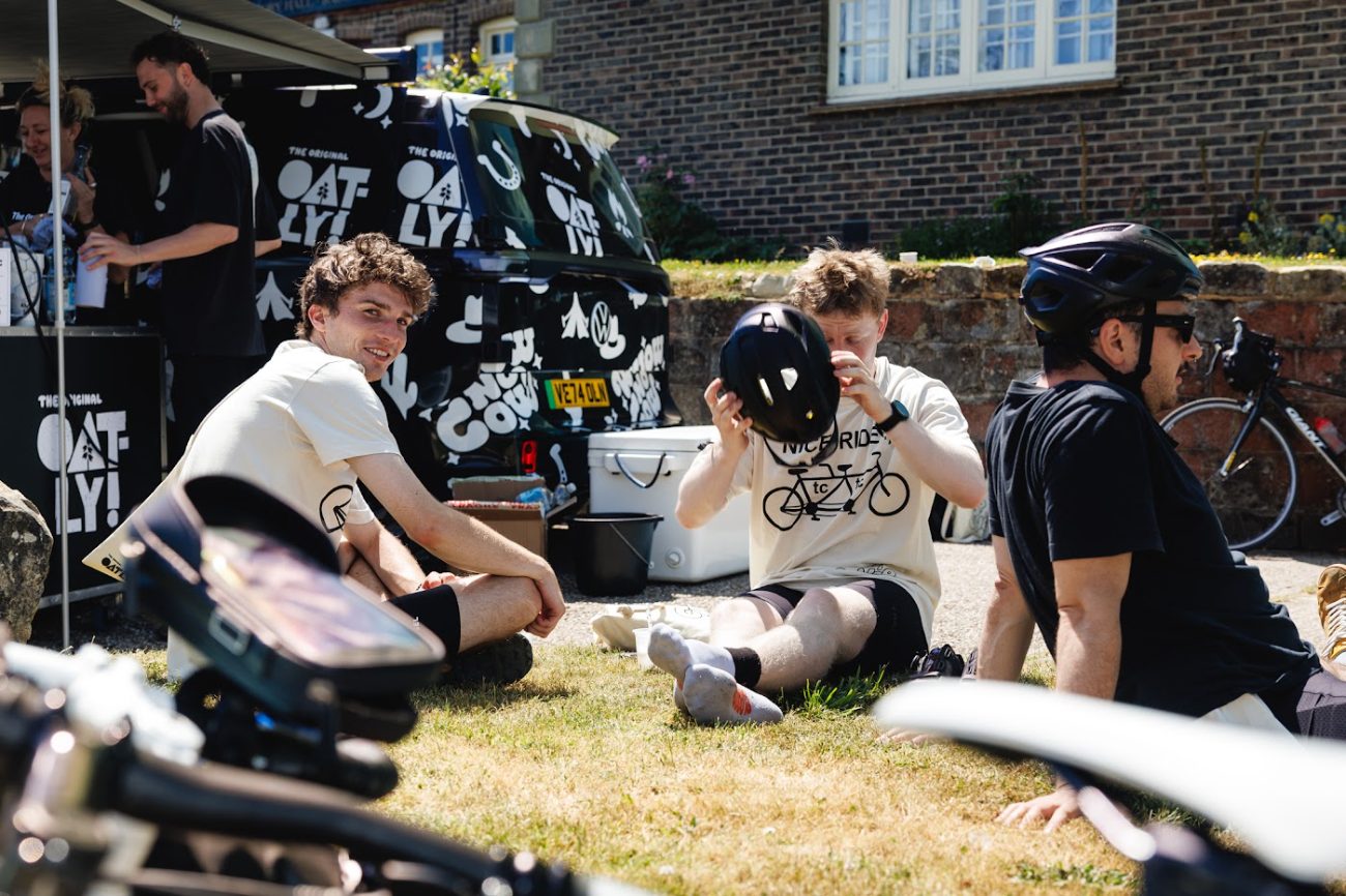 Riders hanging out in the sun